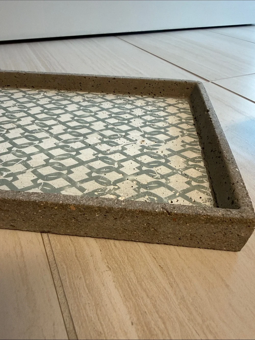 Winston Porter Decorative Gray Patterned Concrete Tray - Home Bath